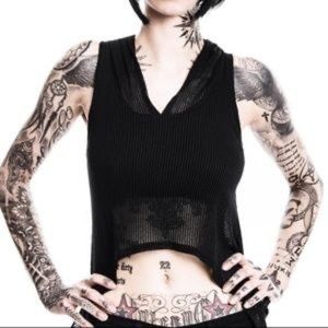 Cropped Sleeveless Hoodie Killstar